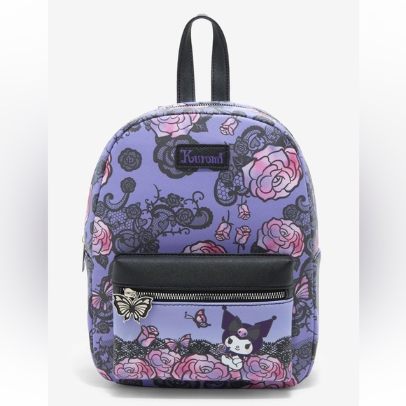 Kuromi Roses Lace Mini Backpack & Matching Cardholder Set New with Tags - Picture 4 of 9